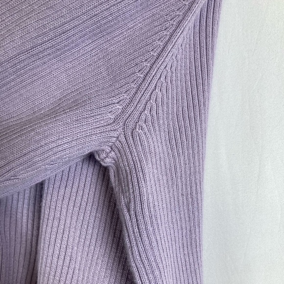 Casual Corner Lavender V-Neck Cardigan Vintage Preppy Cottagecore Y2K - Picture 10 of 14